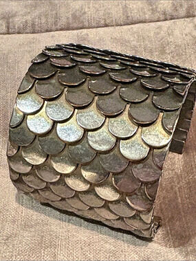 Aldo Mermaid Scales Silver Cuff Bracelet